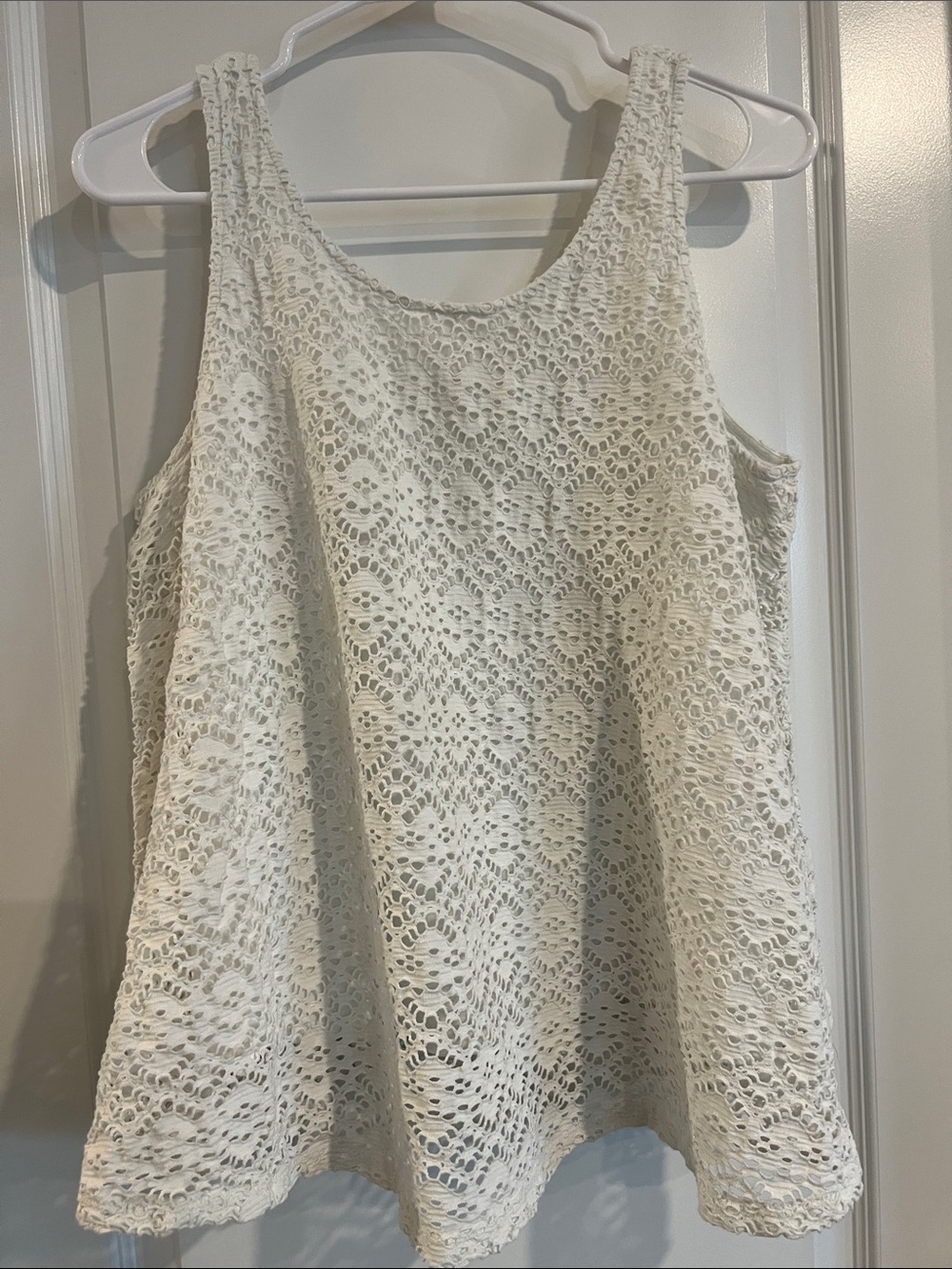 White Crochet Lace Tank Top